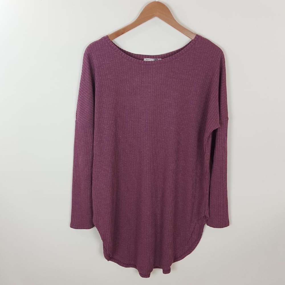 COPY - Ribbed long sleeve tunic in mauve